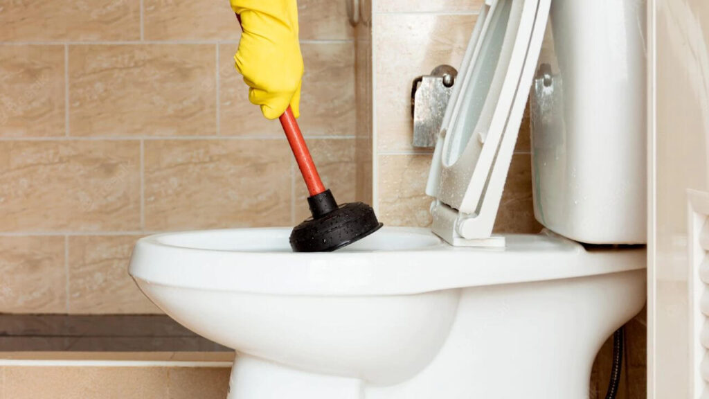How to flush a clogged toilet